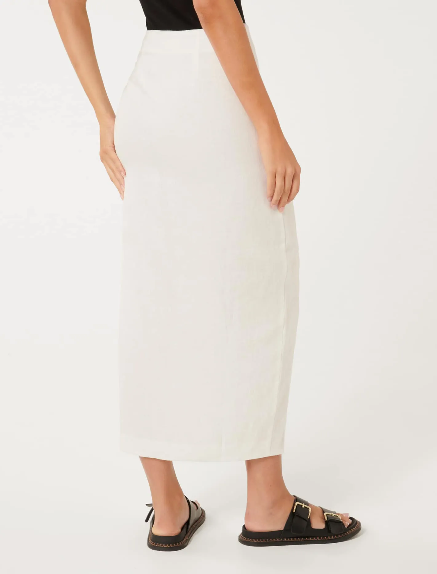 Maeve Linen Wrap Midi Skirt