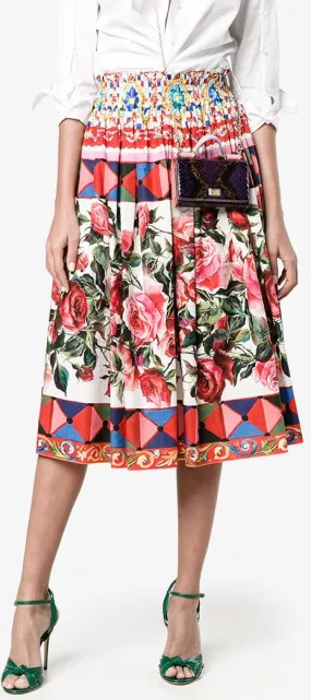 'Mambo' Print Pleated Skirt