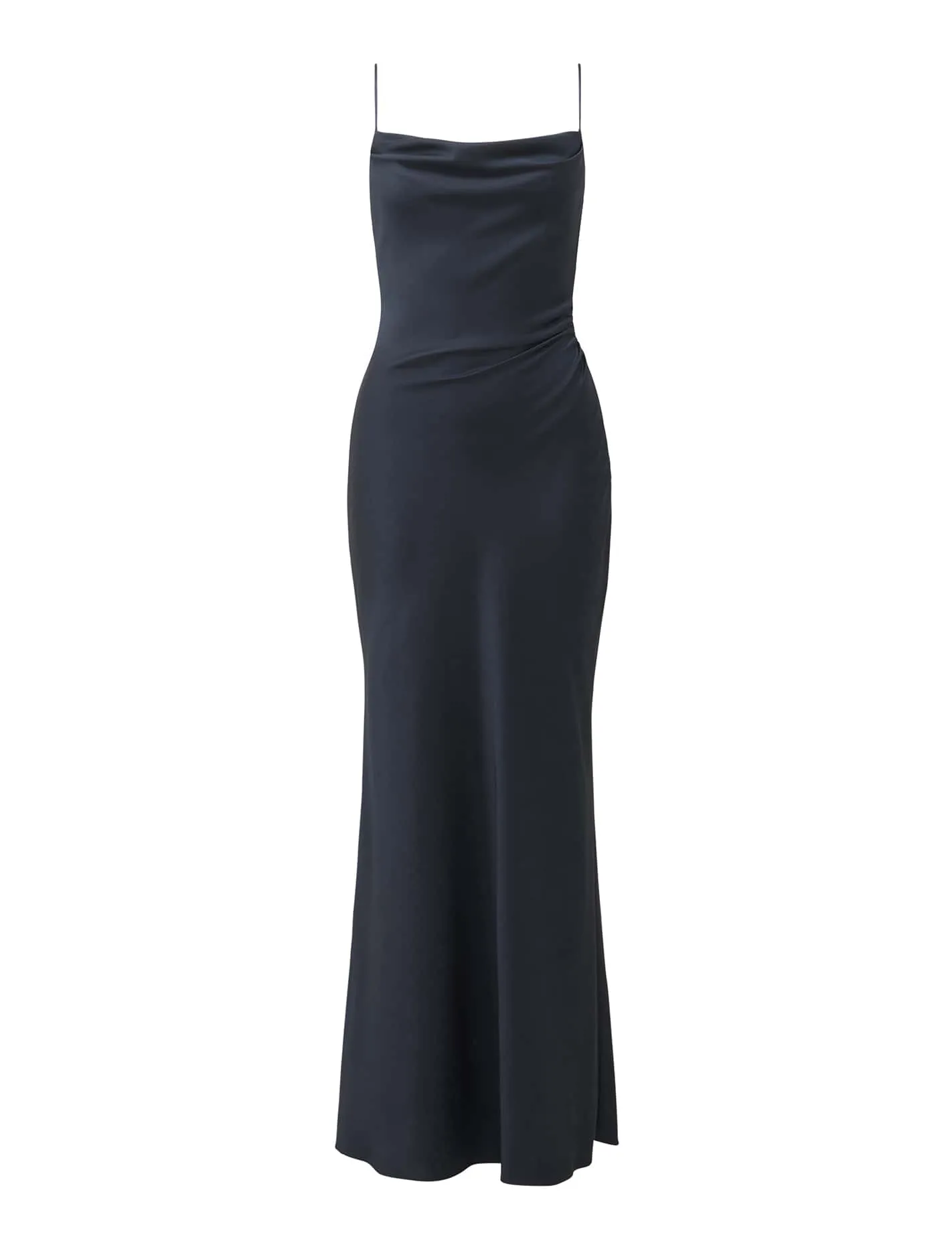 Mia Boat Neck Satin Maxi Dress