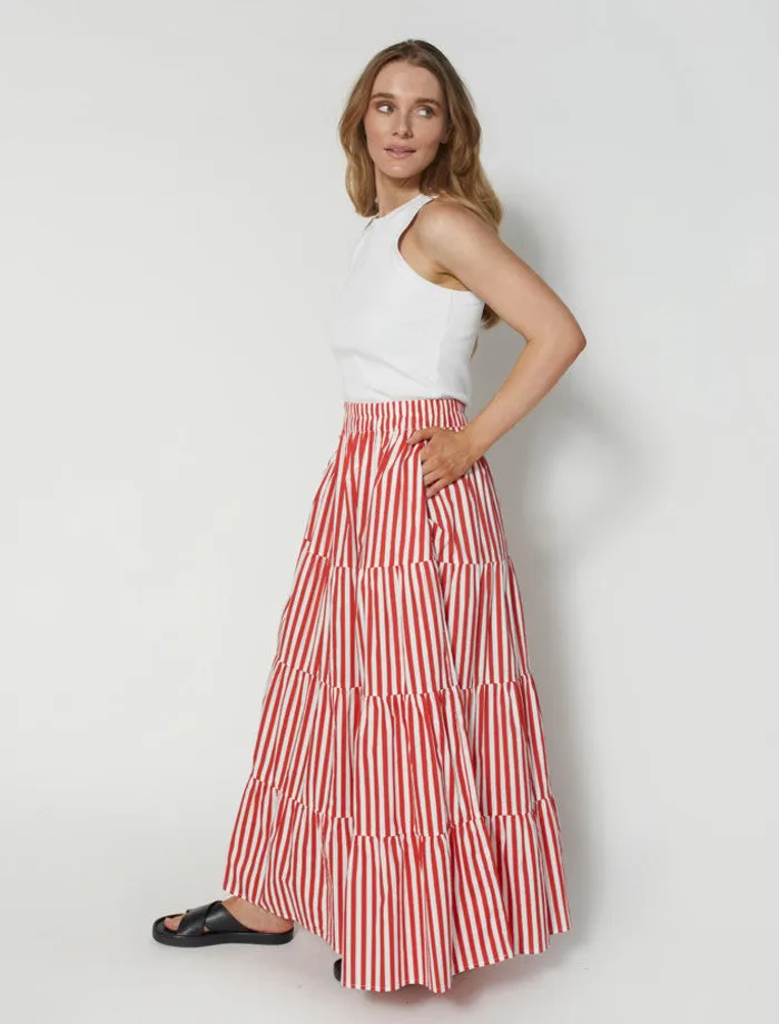 Mika Skirt (Red Stripe)