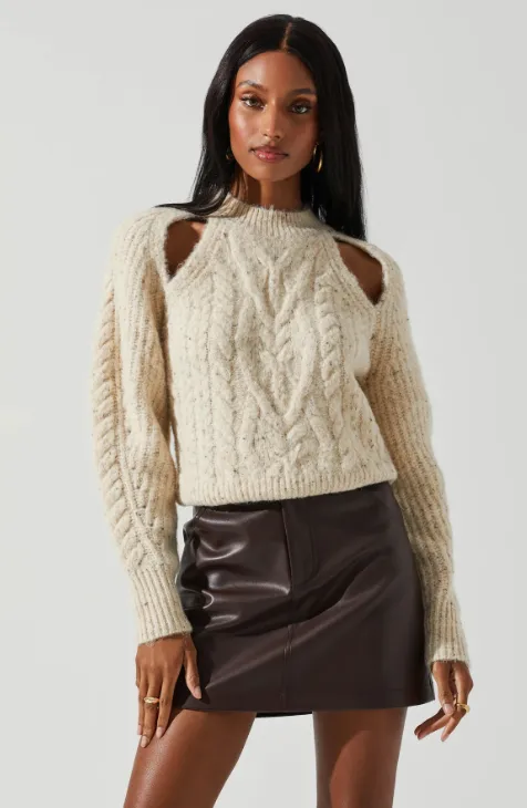 Natalie Cutout Cable Knit Sweater - Final Sale 50% off