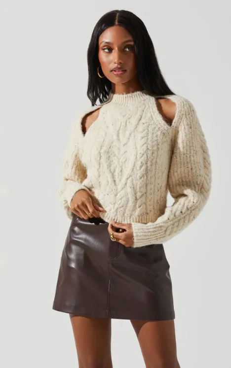 Natalie Cutout Cable Knit Sweater - Final Sale 50% off