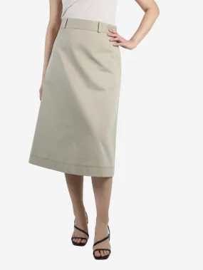 Neutral Button up midi skirt - size UK 10