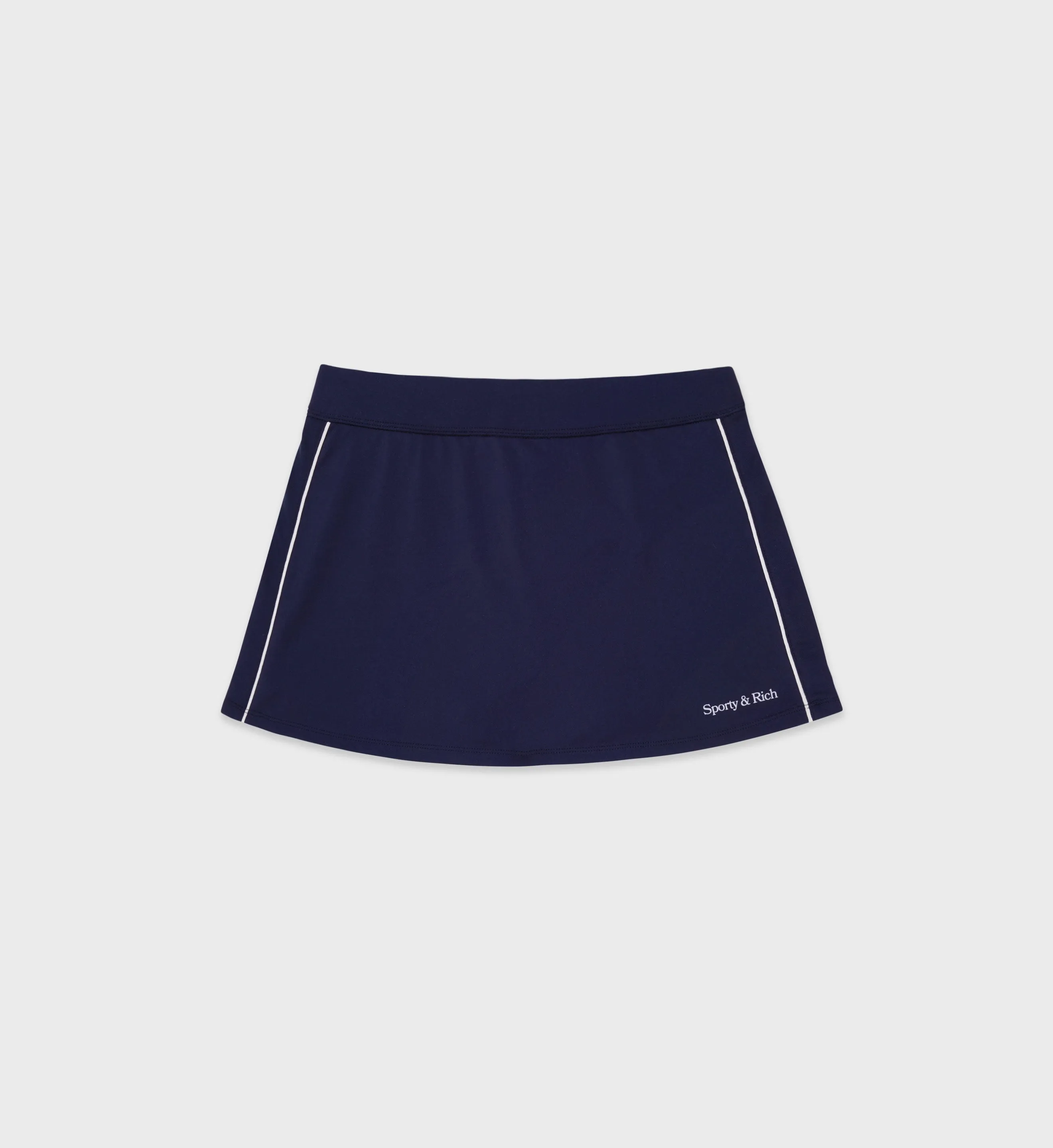 New Serif Court Skirt - Navy/White