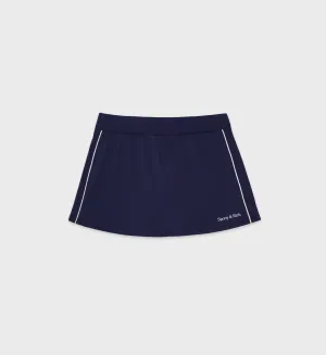 New Serif Court Skirt - Navy/White