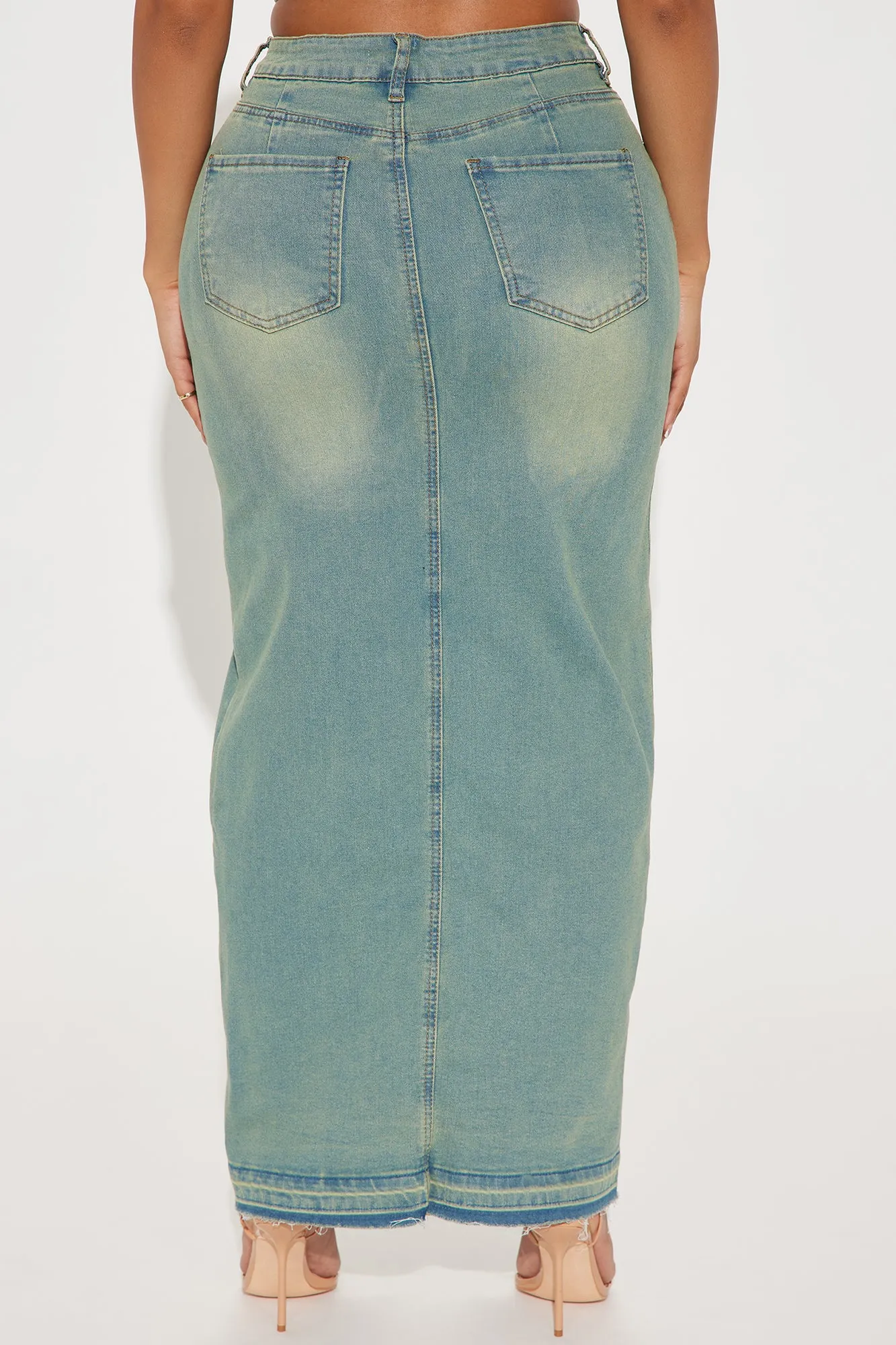 New Standard Tinted Denim Maxi Skirt - Medium Wash