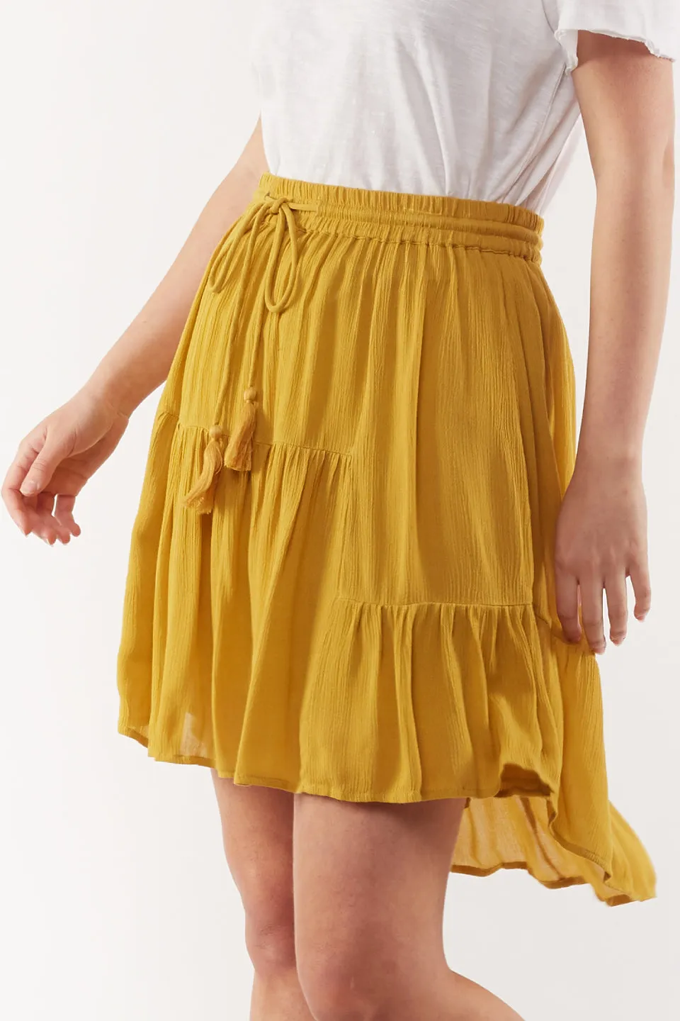 Noble Tiered Mustard Skirt