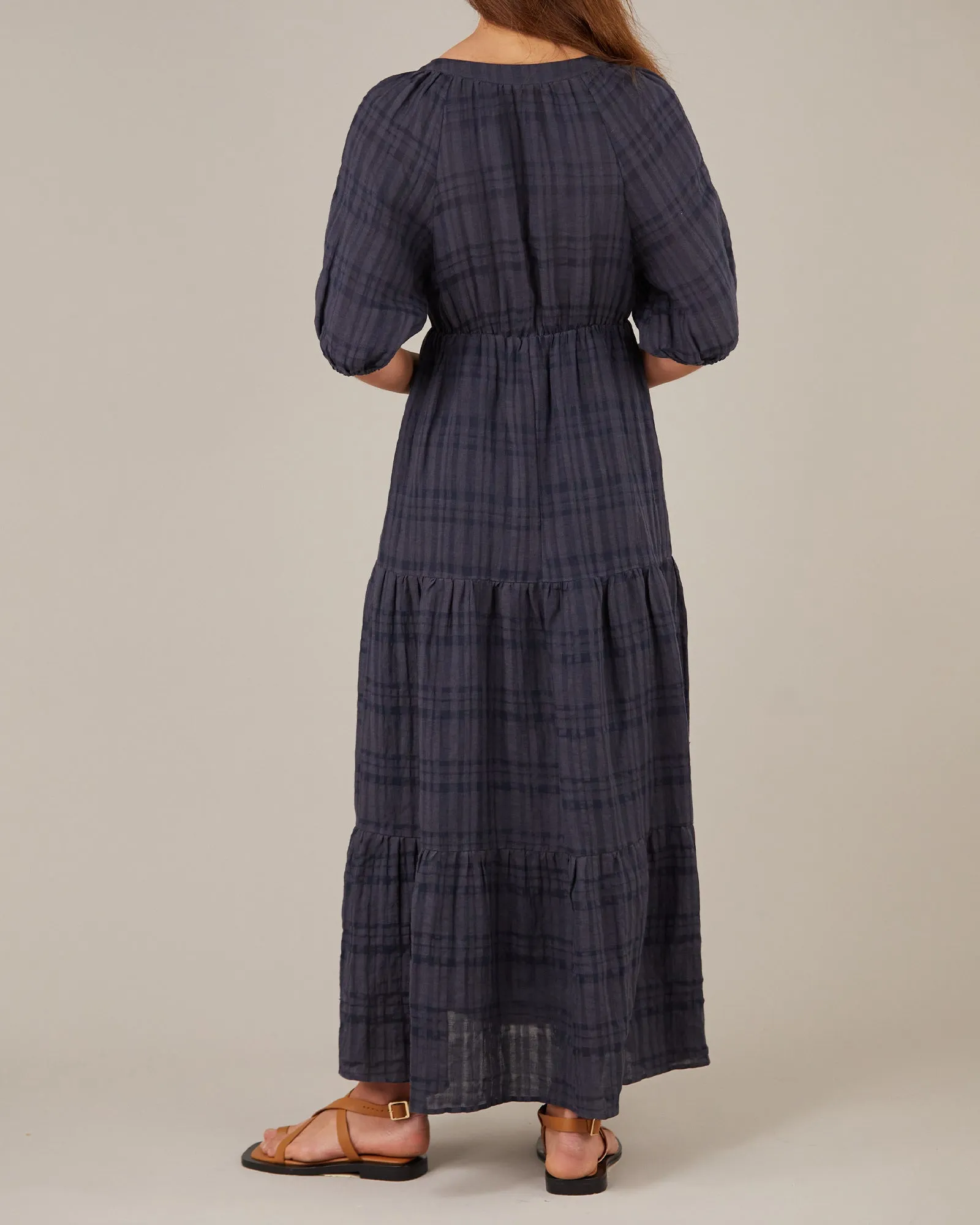 Pila Linen Maxi Dress - Navy