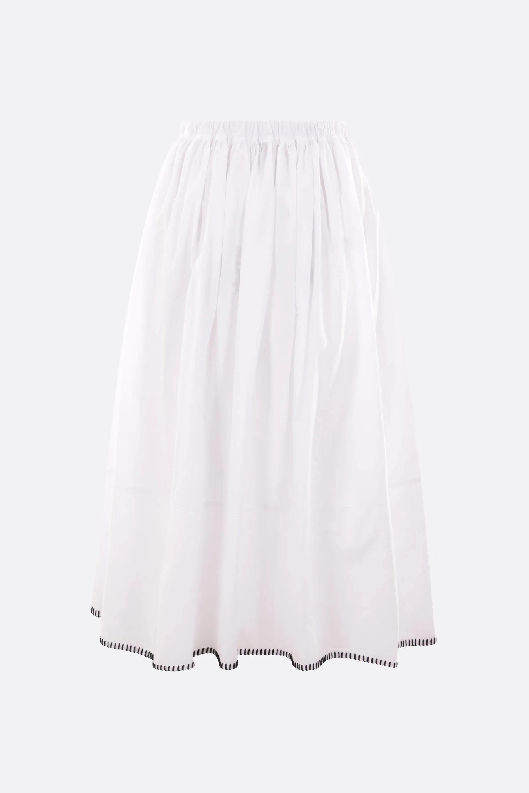 Elegant Poplin Round Midi Skirt for Women - Casual and Stylish