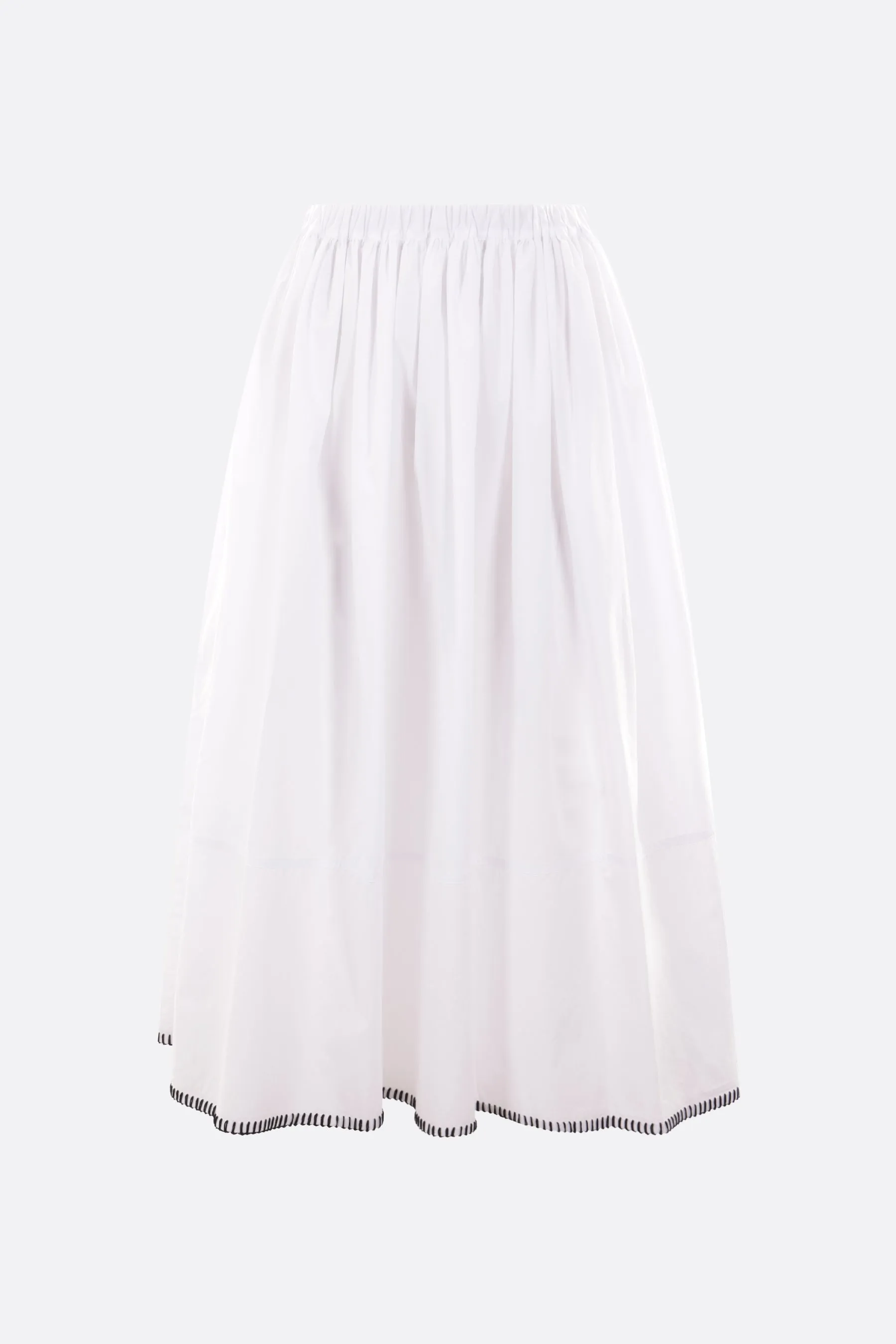 Elegant Poplin Round Midi Skirt for Women - Casual and Stylish