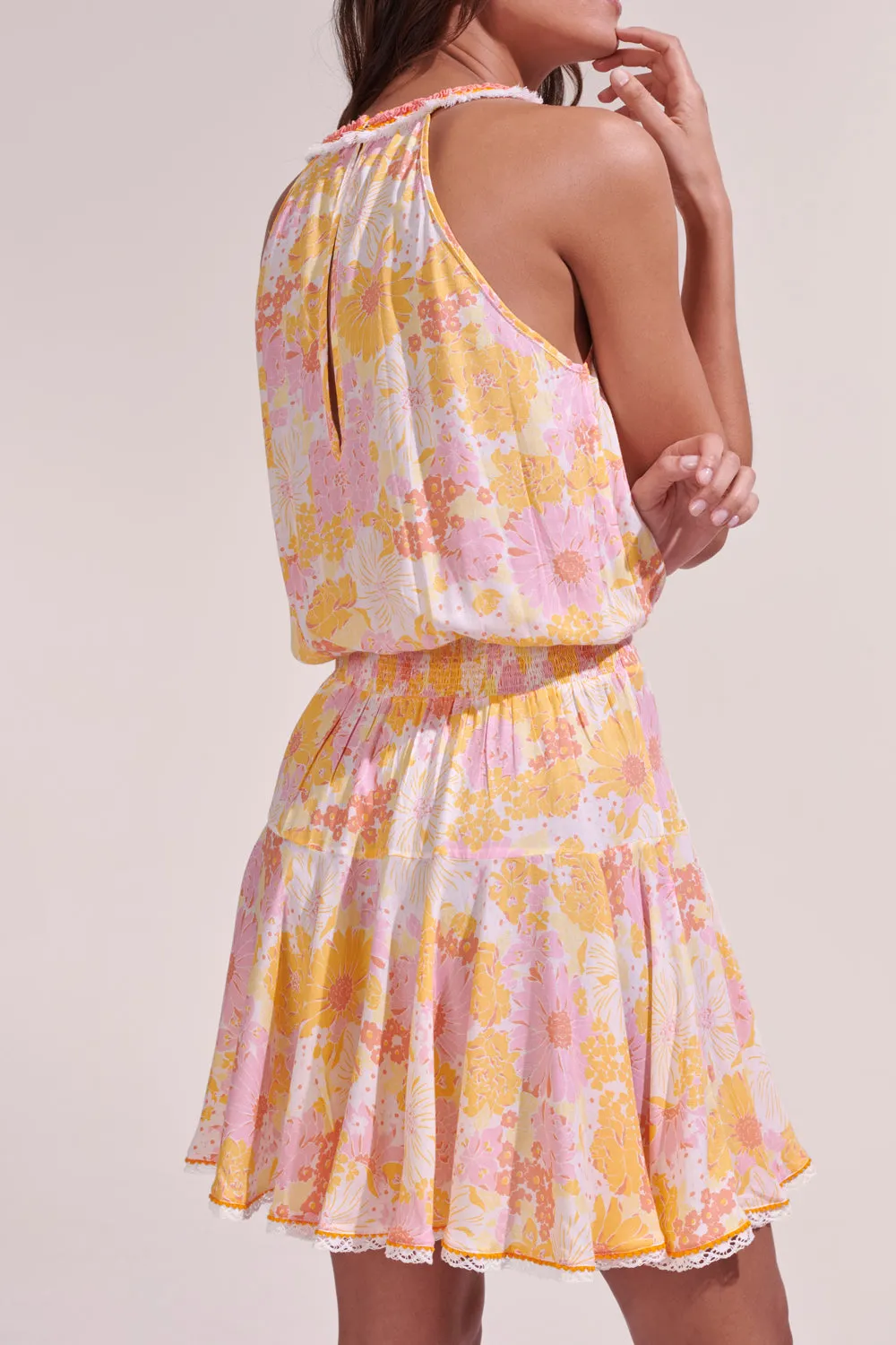 Poupette St. Barth - Mini Dress Agathe - Yellow Flower Mix