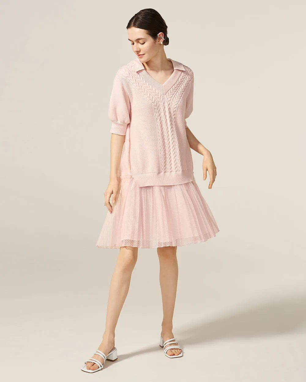 Powder Pink Knit Dress from Forest Hills Collection