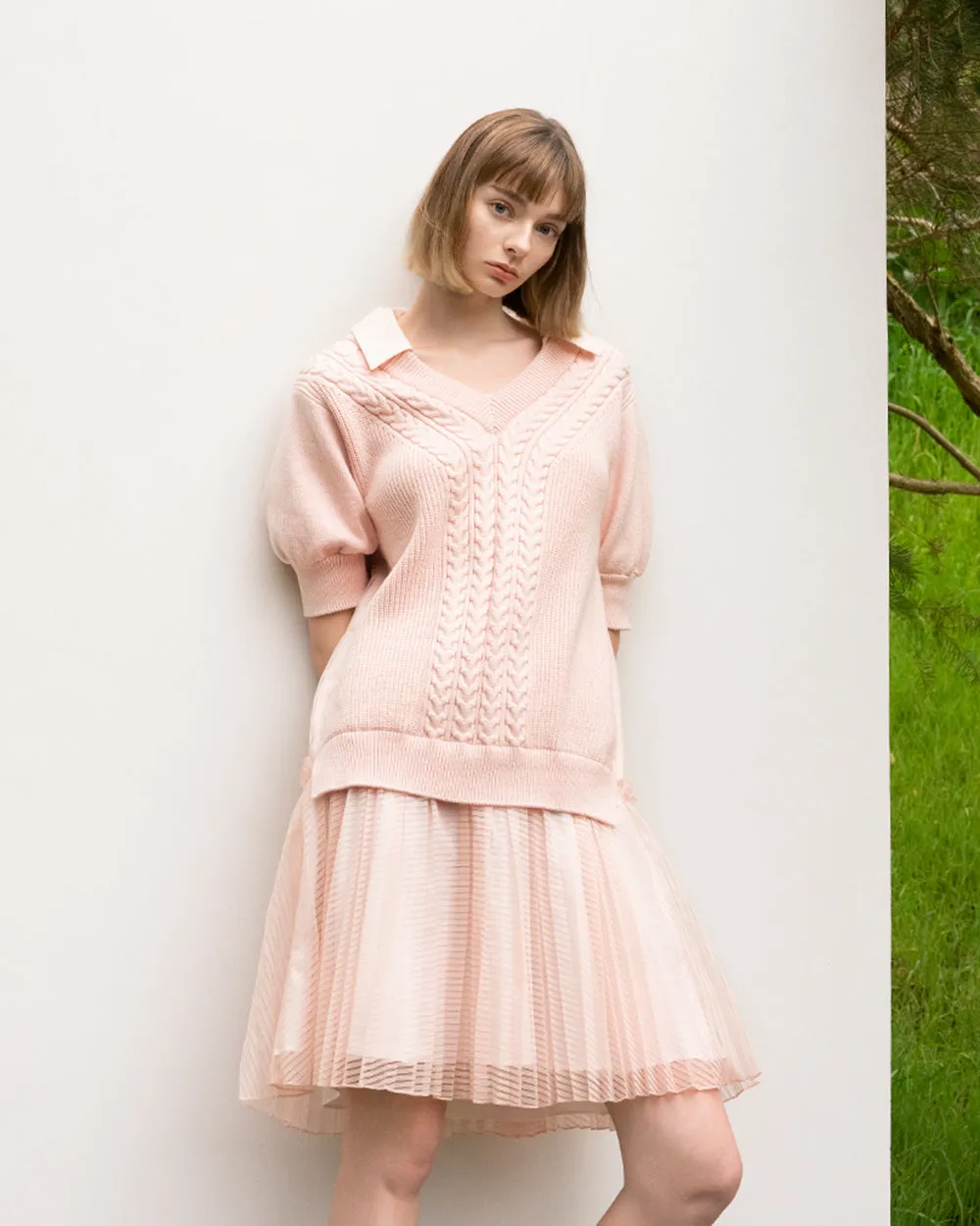 Powder Pink Knit Dress from Forest Hills Collection