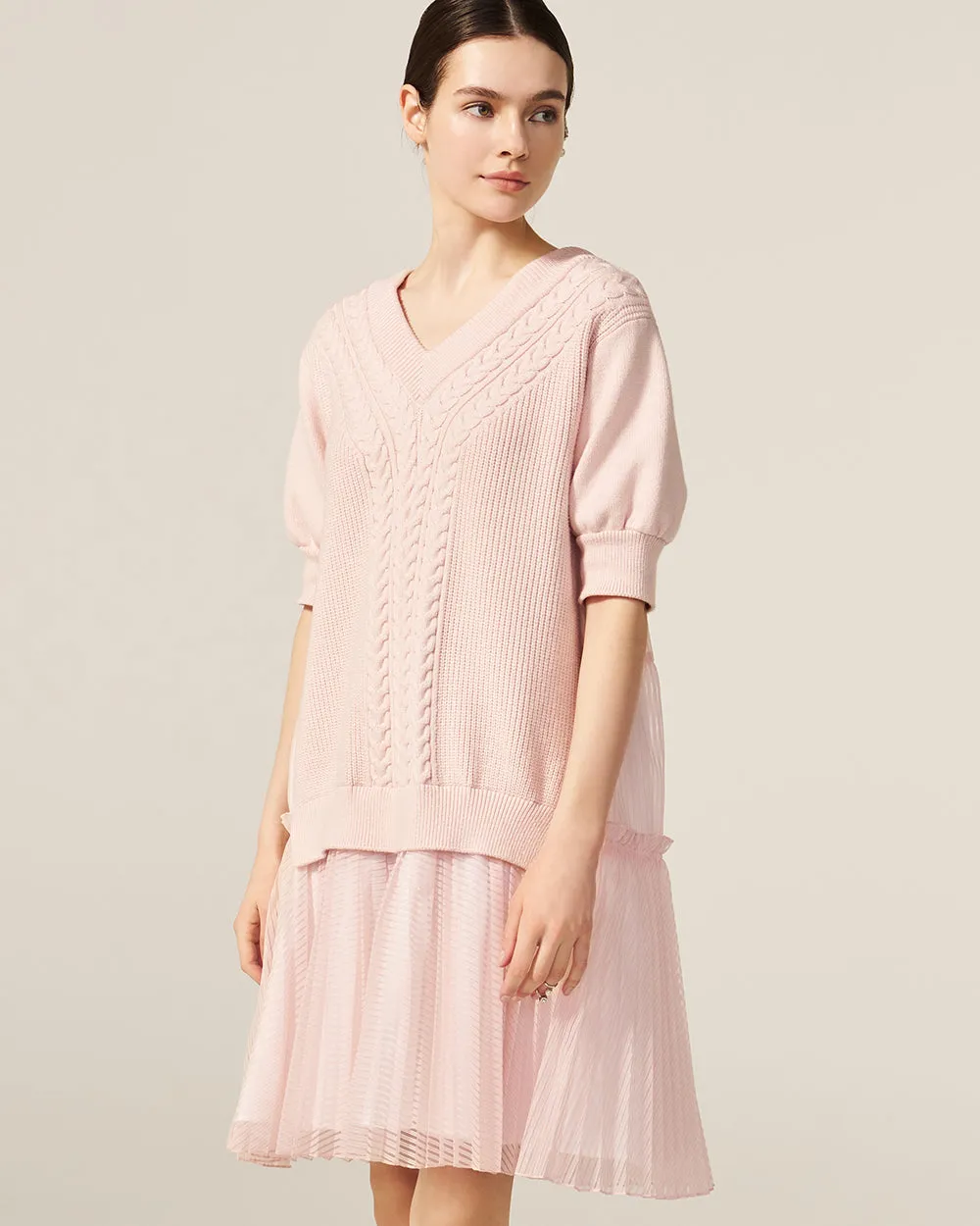 Powder Pink Knit Dress from Forest Hills Collection