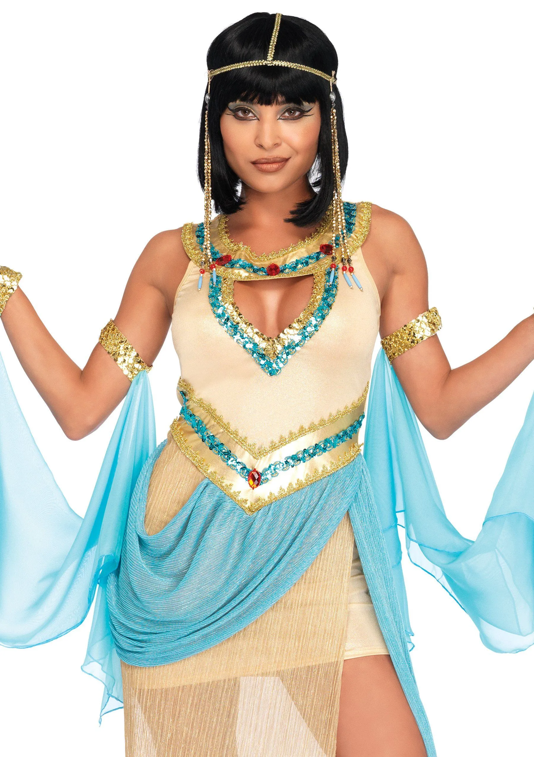 Elegant Queen Cleopatra Adult Costume for Halloween Parties