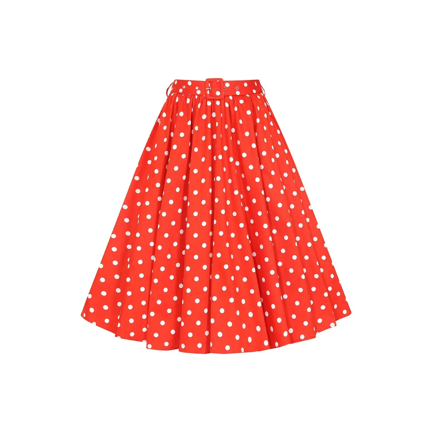 Red Polka Dot Rockabilly Swing Skirt