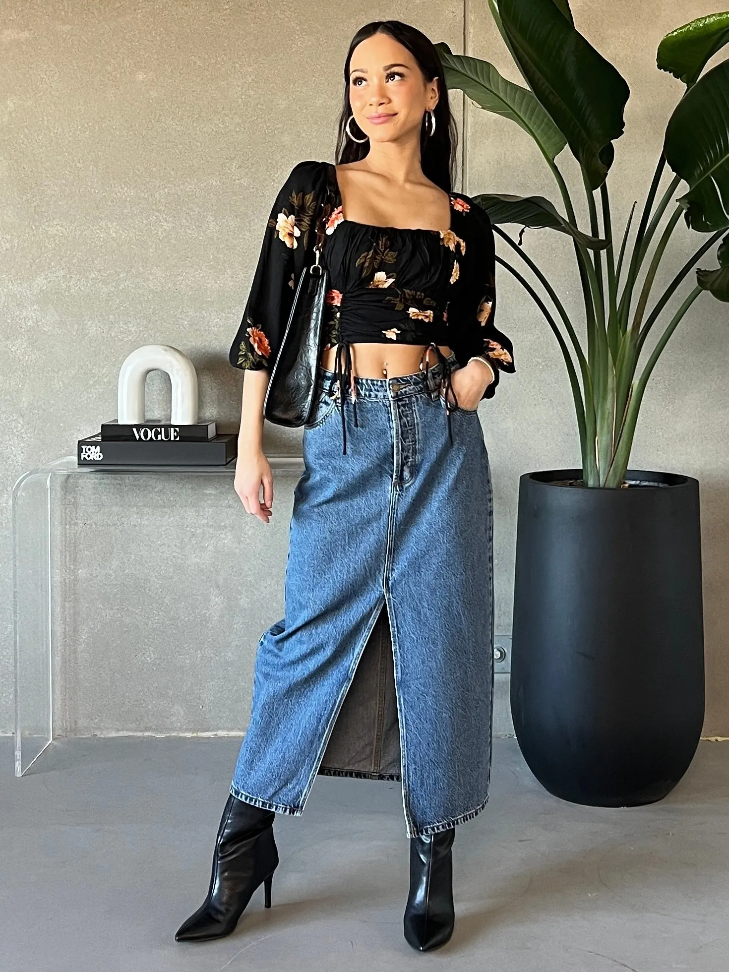 ROLLA'S Chicago Denim Maxi Skirt