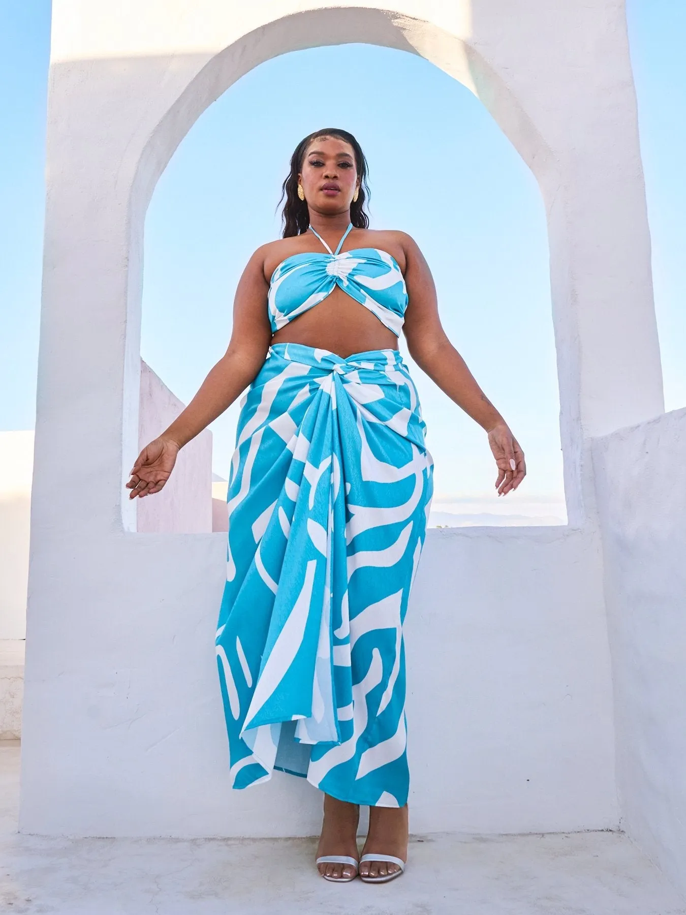 Seur Swirl Blue Skirt - Elegant and Stylish Design