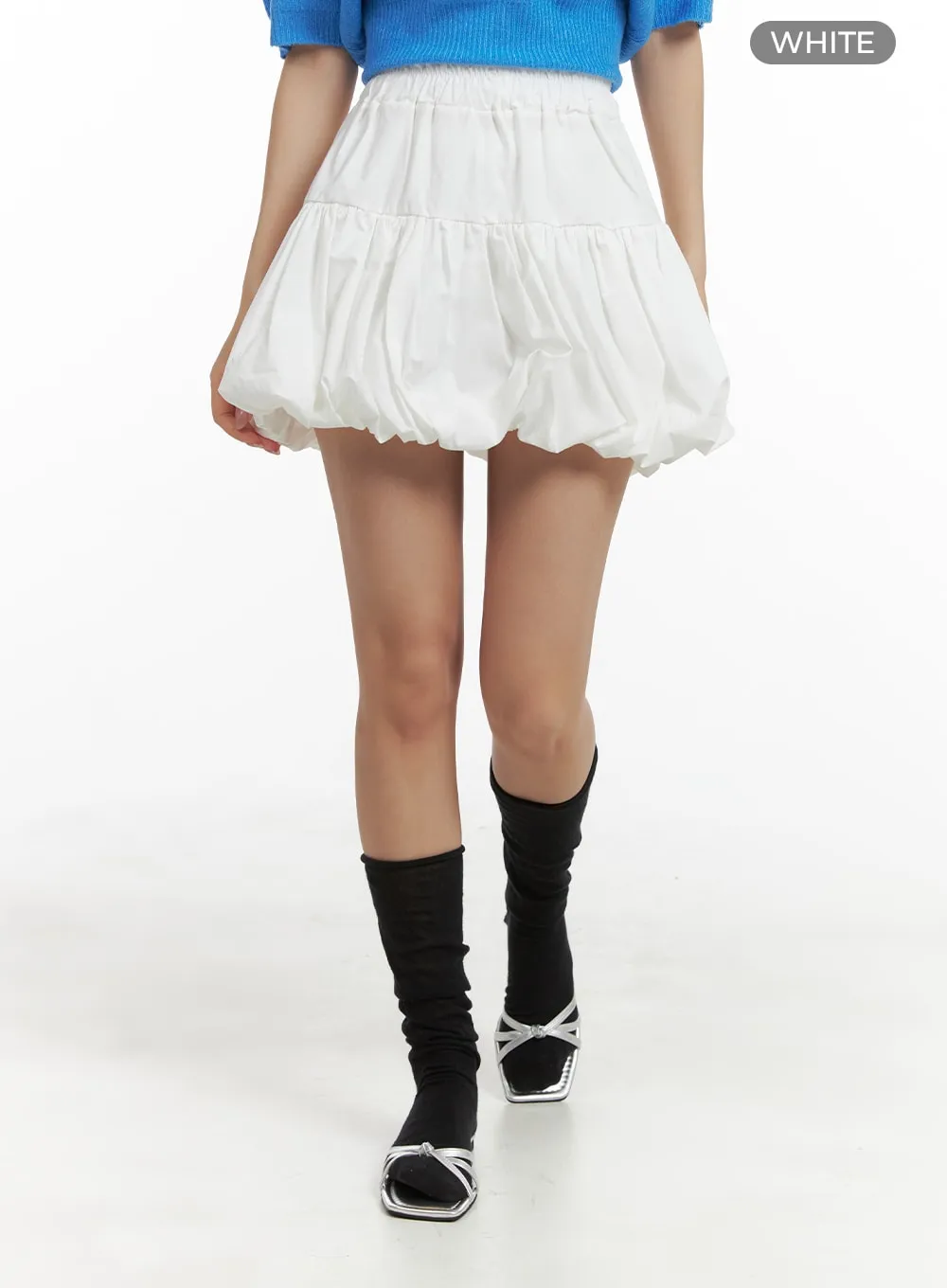 Shirred Bubble Mini Skirt OM428