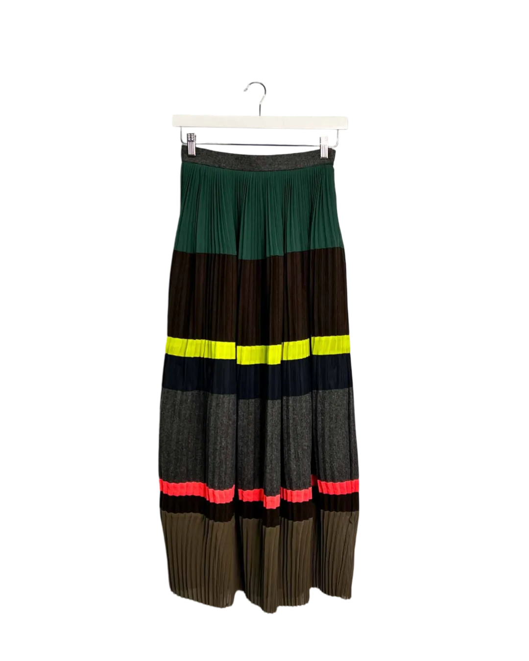 Size M - Kolor Multicoloured Multi-fabric Pleated Maxi Skirt