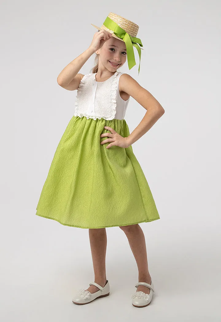 Sleeveless Lurex Tulle Embellish Girls Dress