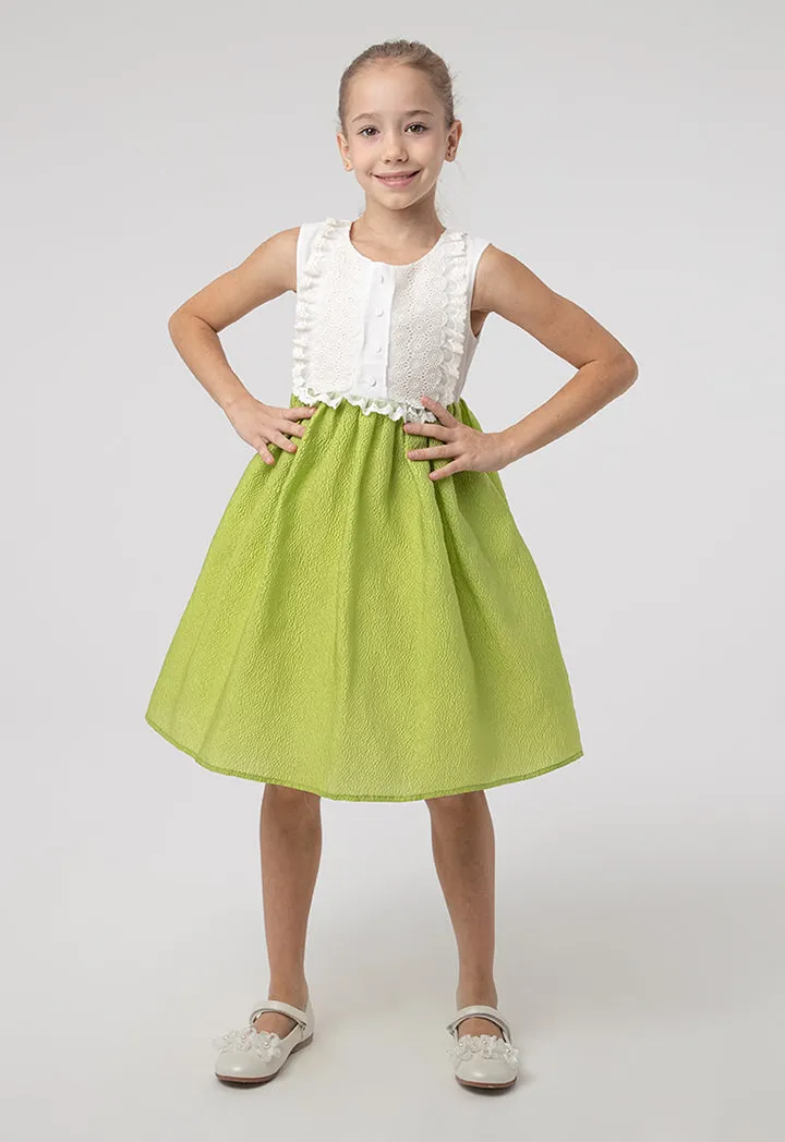 Sleeveless Lurex Tulle Embellish Girls Dress