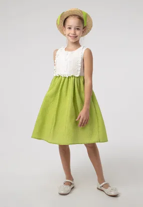 Sleeveless Lurex Tulle Embellish Girls Dress