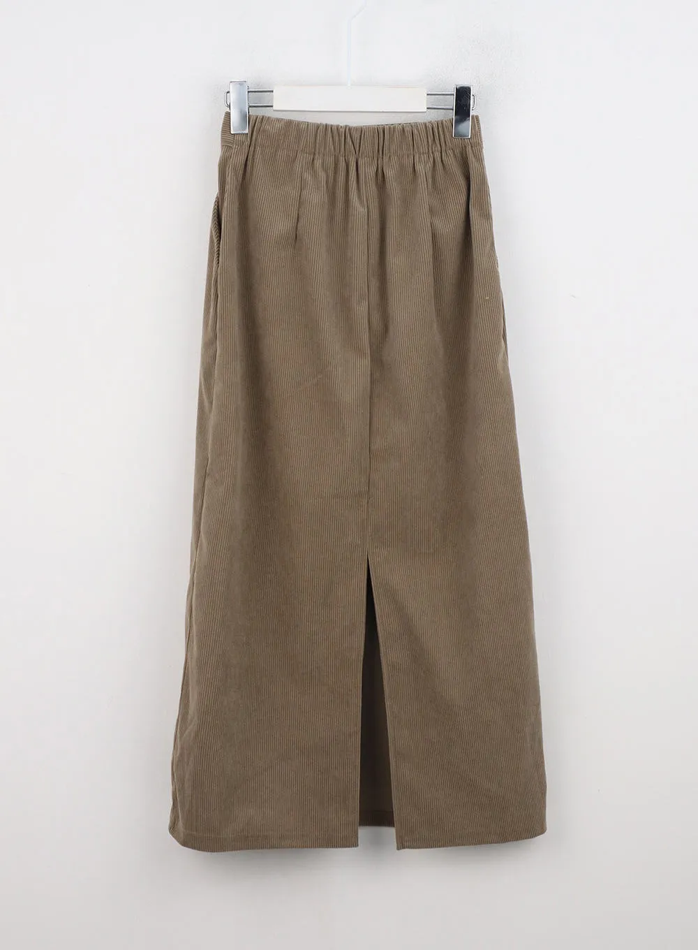 Slit Corduroy Maxi Skirt ON315