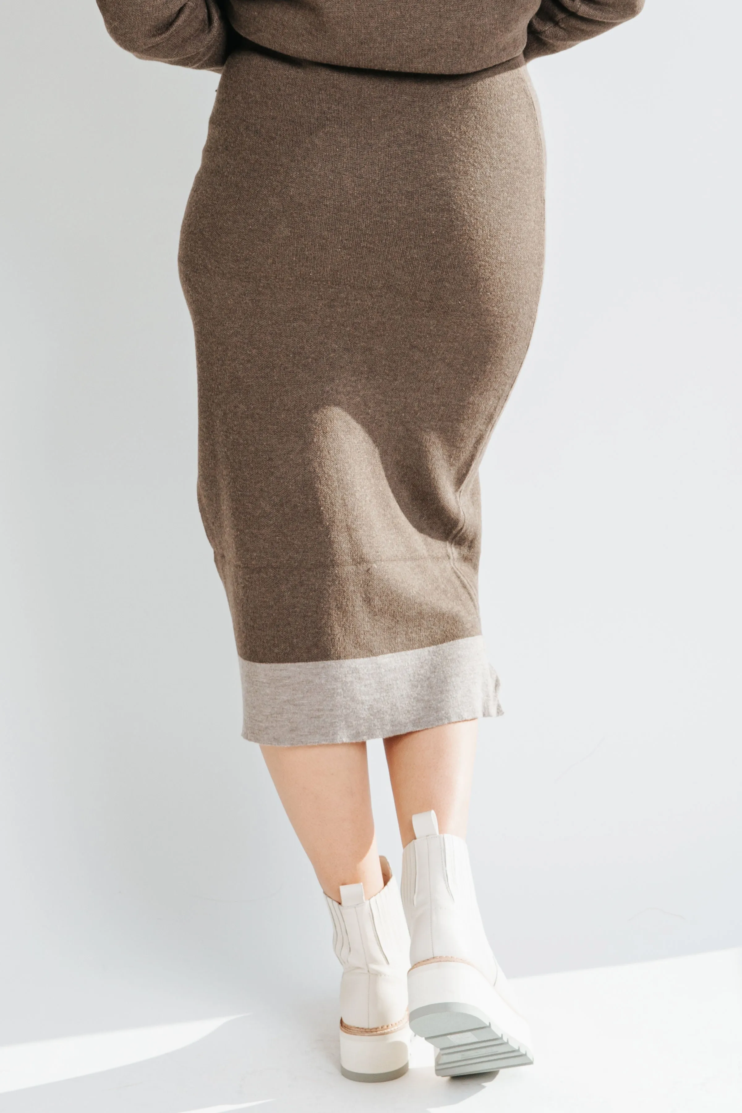 The Dale Sweater Skirt in Dark Brown