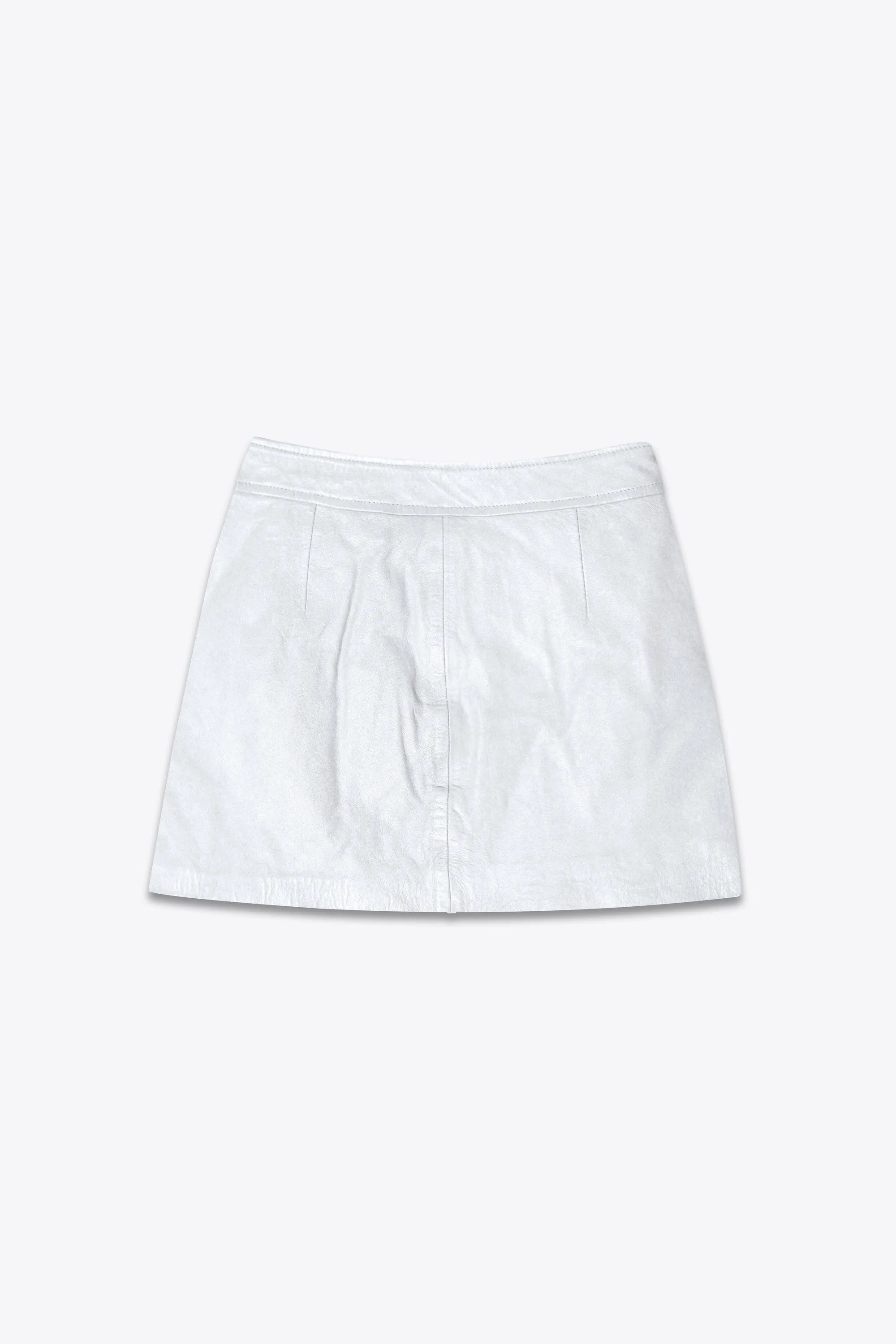 The Lita Zip Ultra Mini Skirt | Silver Leather