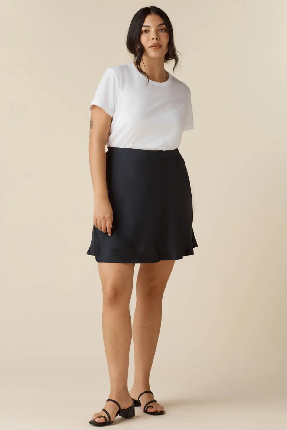 The Reversible Satin Mini Skirt