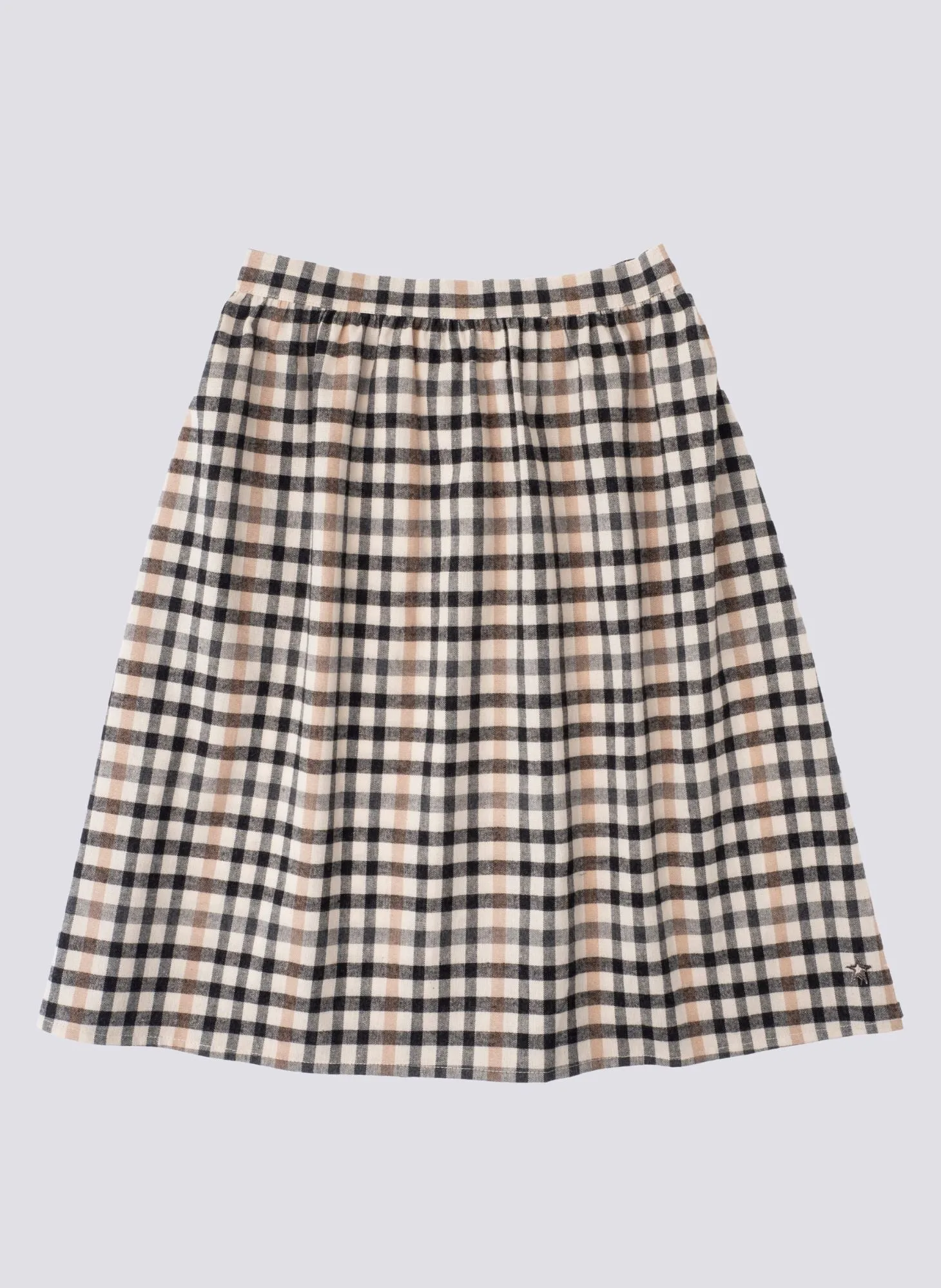 Chic Vintage Lumberjack Check Midi Skirt - Classic Plaid Design