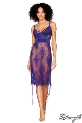 Luxurious Velvet Lace Slip Chemise - Elegant Nightwear Enhancer