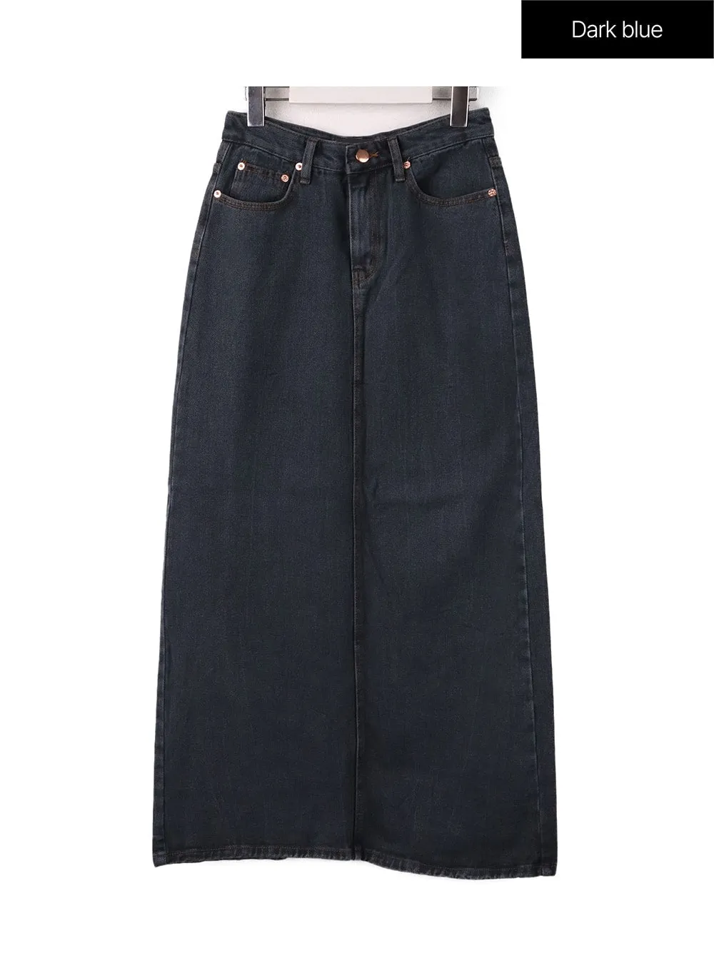 Washed Denim Maxi Skirt CF407